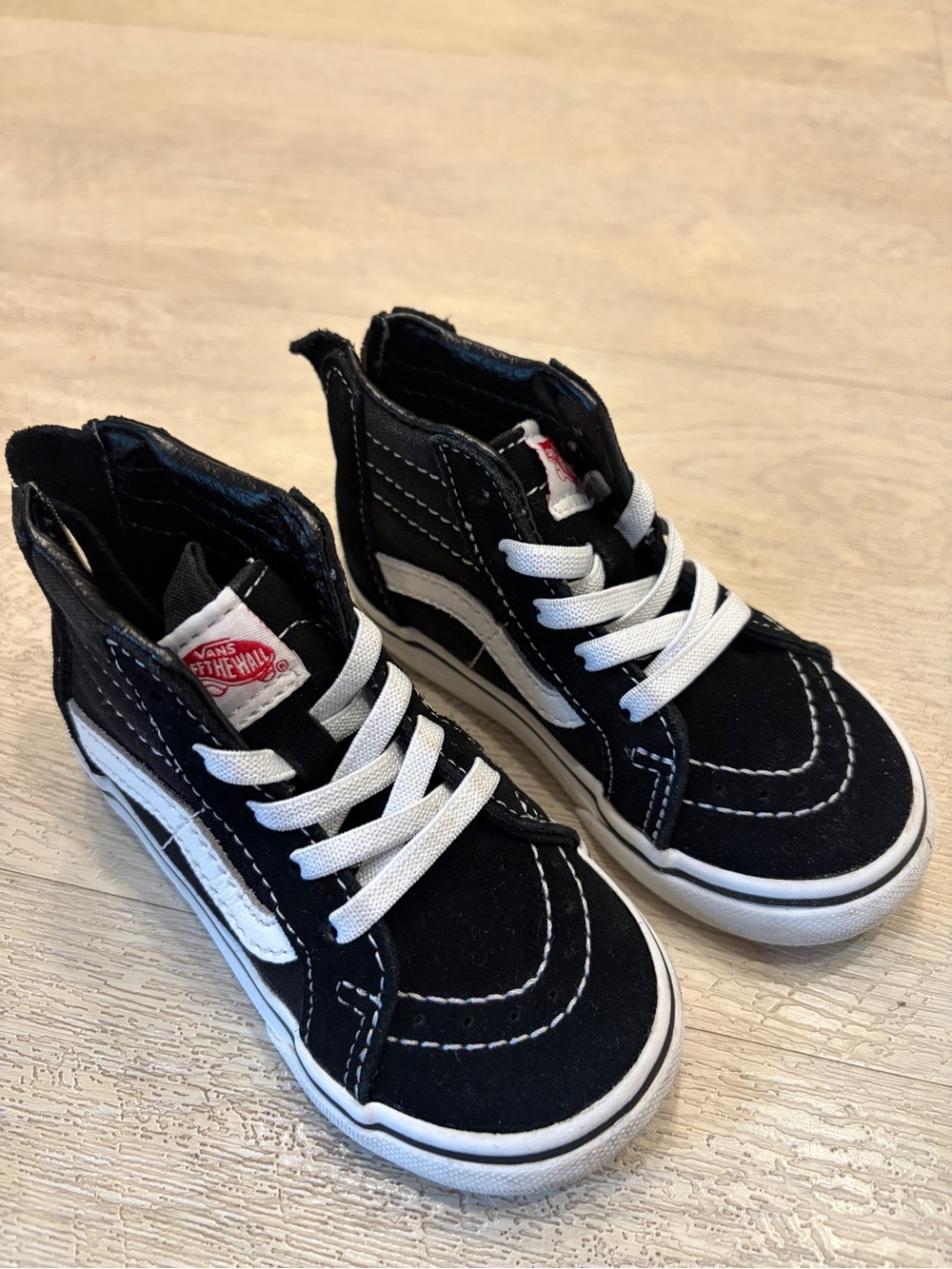 Vans Kids Black and White High-Top Sneakers